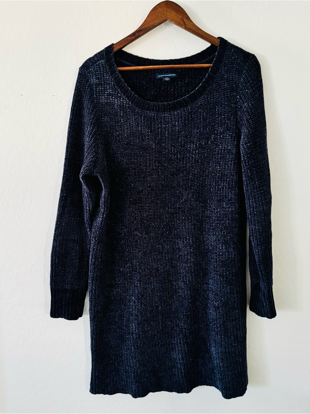 American Eagle Outfitters Chenille Sweater Dress | Navy Blue |‎ Size Large